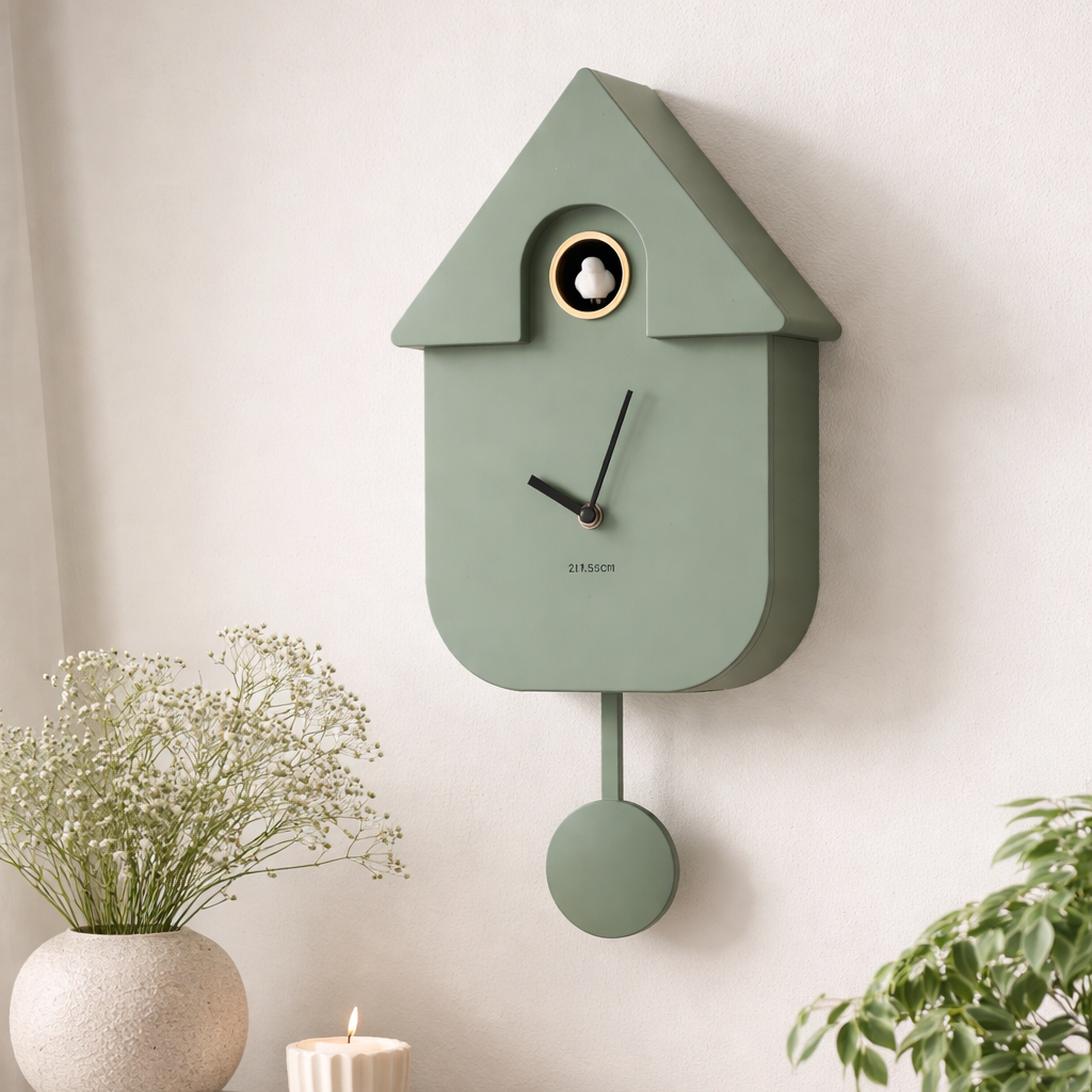 Cuckoo Style Wall Clock - Jungle Green