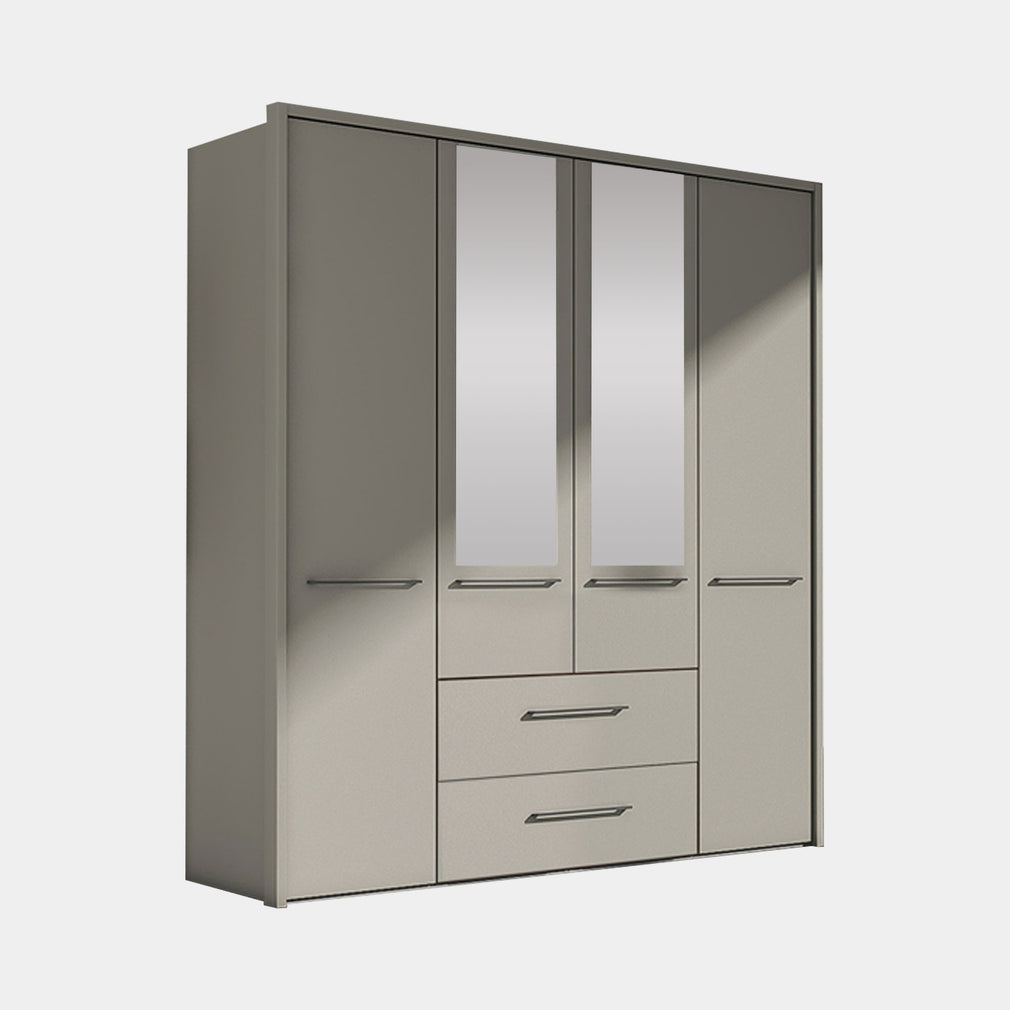 Fitzroy - 4 Door 2 Drawer Combi Mirrored Wardrobe