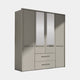 Fitzroy - 4 Door 2 Drawer Combi Mirrored Wardrobe