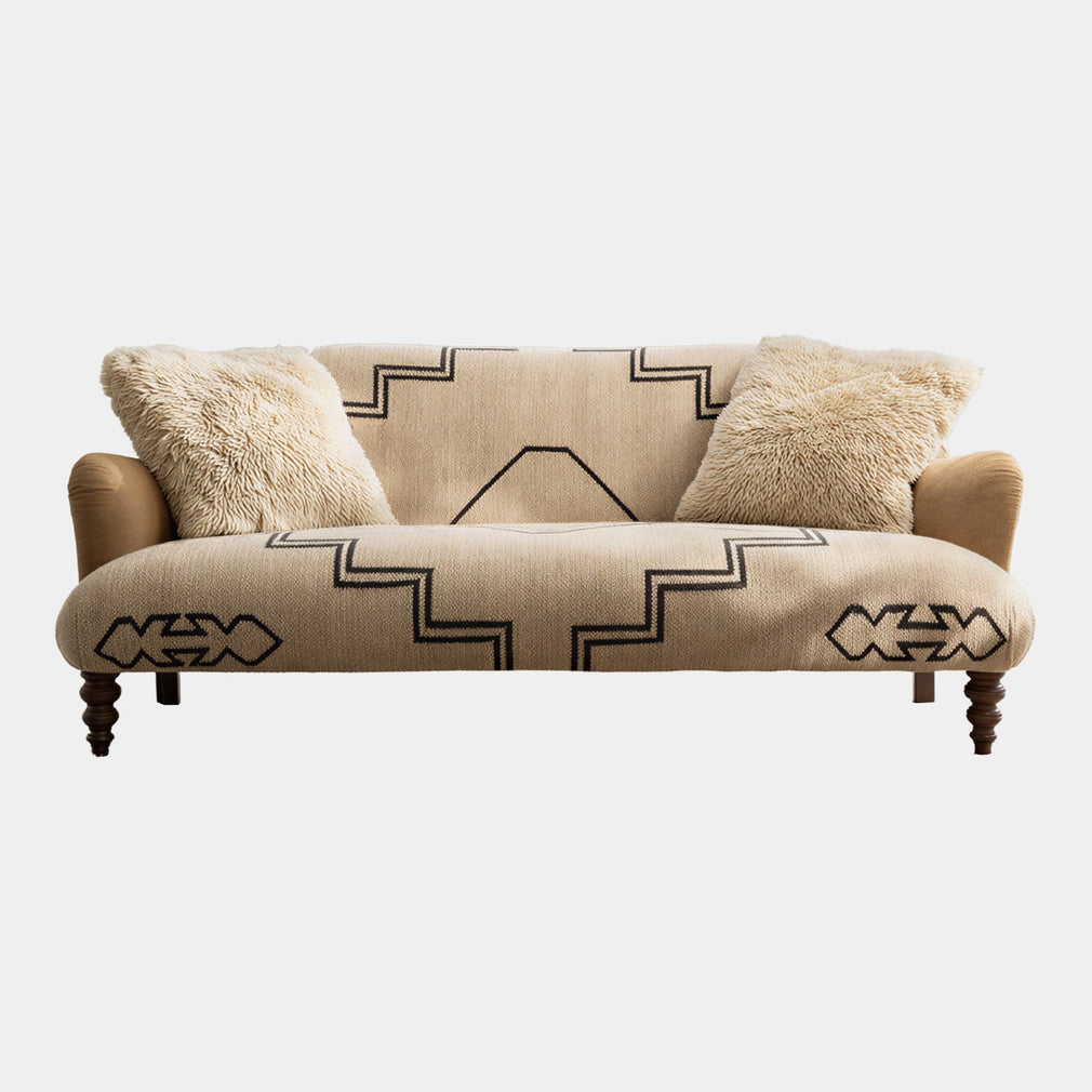 Dakota - 2 Seat Sofa, Comanche Raw Hide Leather and Cherokee Fabric