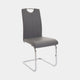 Naples - Faux Leather Cantilever Dining Chair In Dark Grey