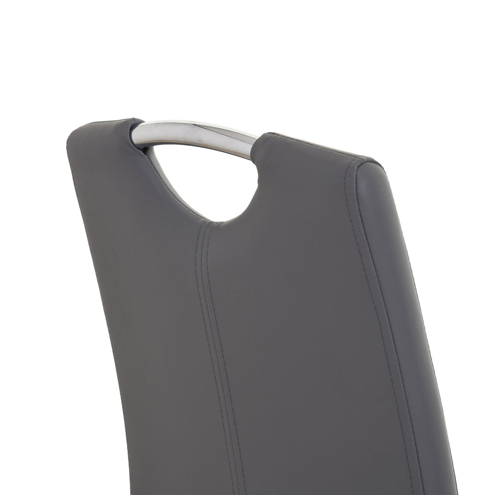 Naples - Faux Leather Cantilever Dining Chair In Dark Grey
