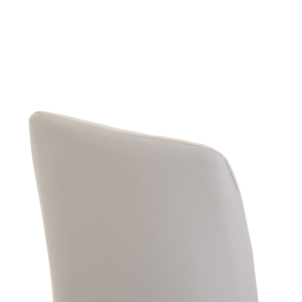 Terni - Dining Chair In Light Grey PU With Black Finished Frame