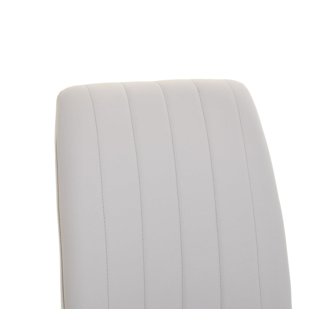 Terni - Dining Chair In Light Grey PU With Black Finished Frame