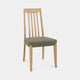 Bremen - Tall Slat Back Dining Chair In Oak Finish With Black Gold Fabric