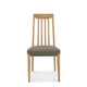 Bremen - Tall Slat Back Dining Chair In Oak Finish With Black Gold Fabric