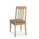 Bremen - Tall Slat Back Dining Chair In Oak Finish With Black Gold Fabric