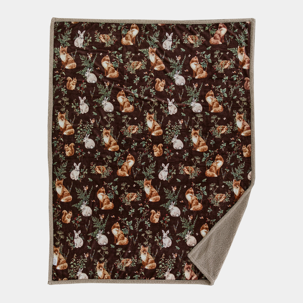 Woodland Wildlife Wine - Large Throw 140x180cm