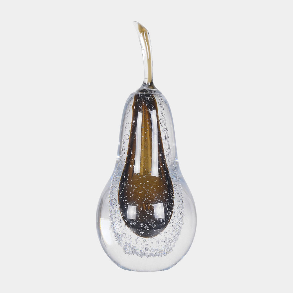 Amber - Glass Pear Ornament