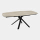 130cm Extending Dining Table In MA Matt Marble Ceramic With Black Steel Base