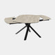 130cm Extending Dining Table In MA Matt Marble Ceramic With Black Steel Base