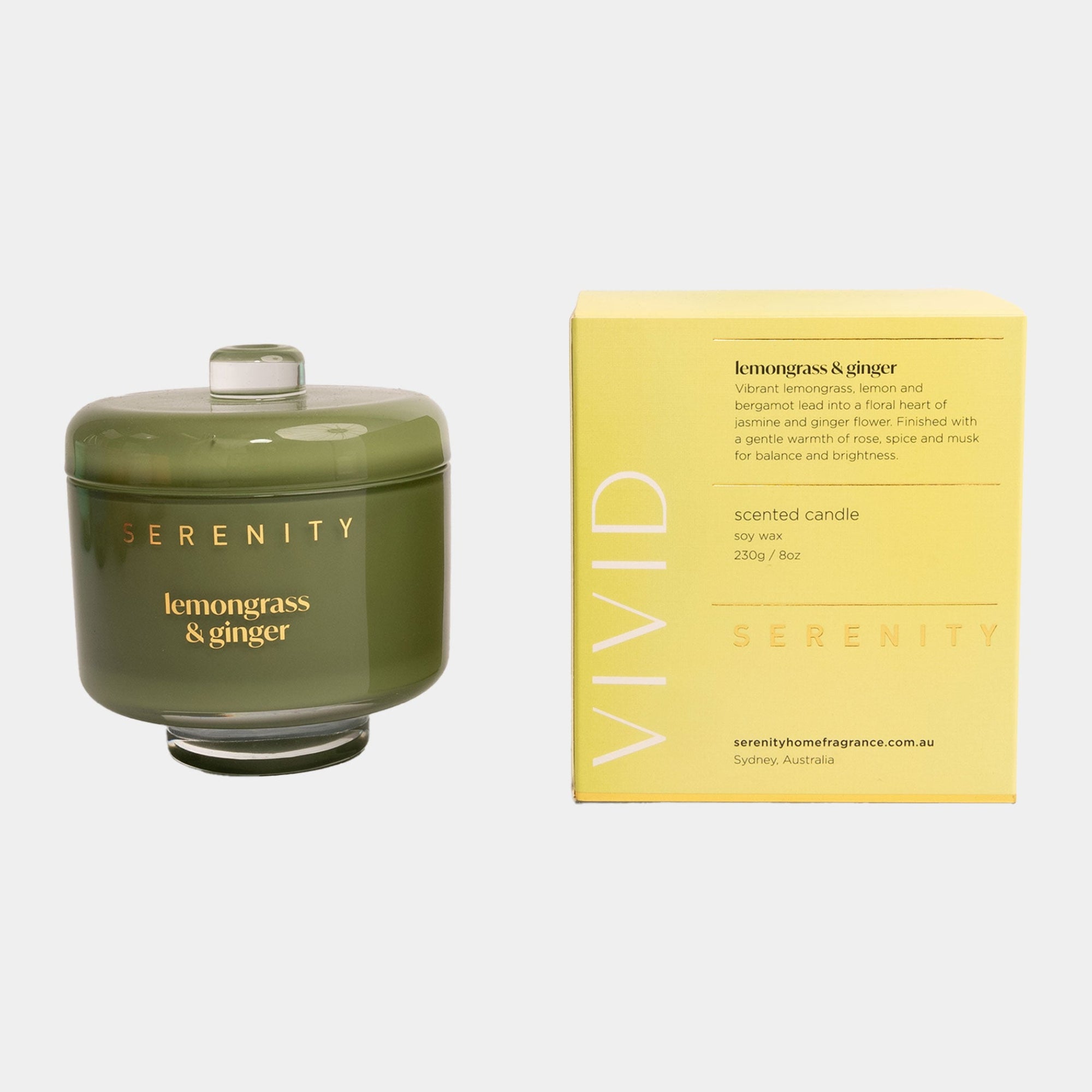 Vivid - Lemongrass and Ginger Candle 230g