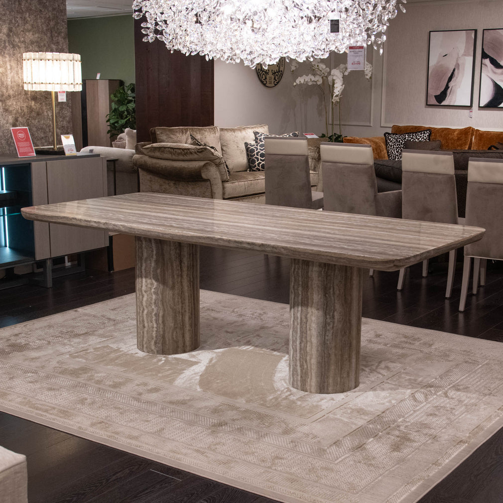 Acropolis - Dining Table, Grey Marble Finish - Item As Pictured