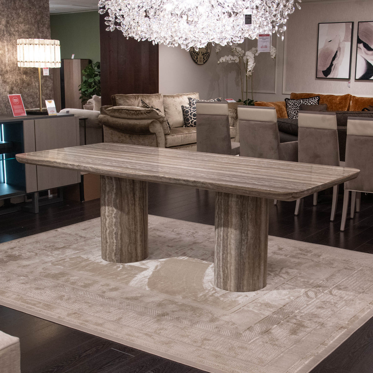 Acropolis - Dining Table, Grey Marble Finish - Item As Pictured