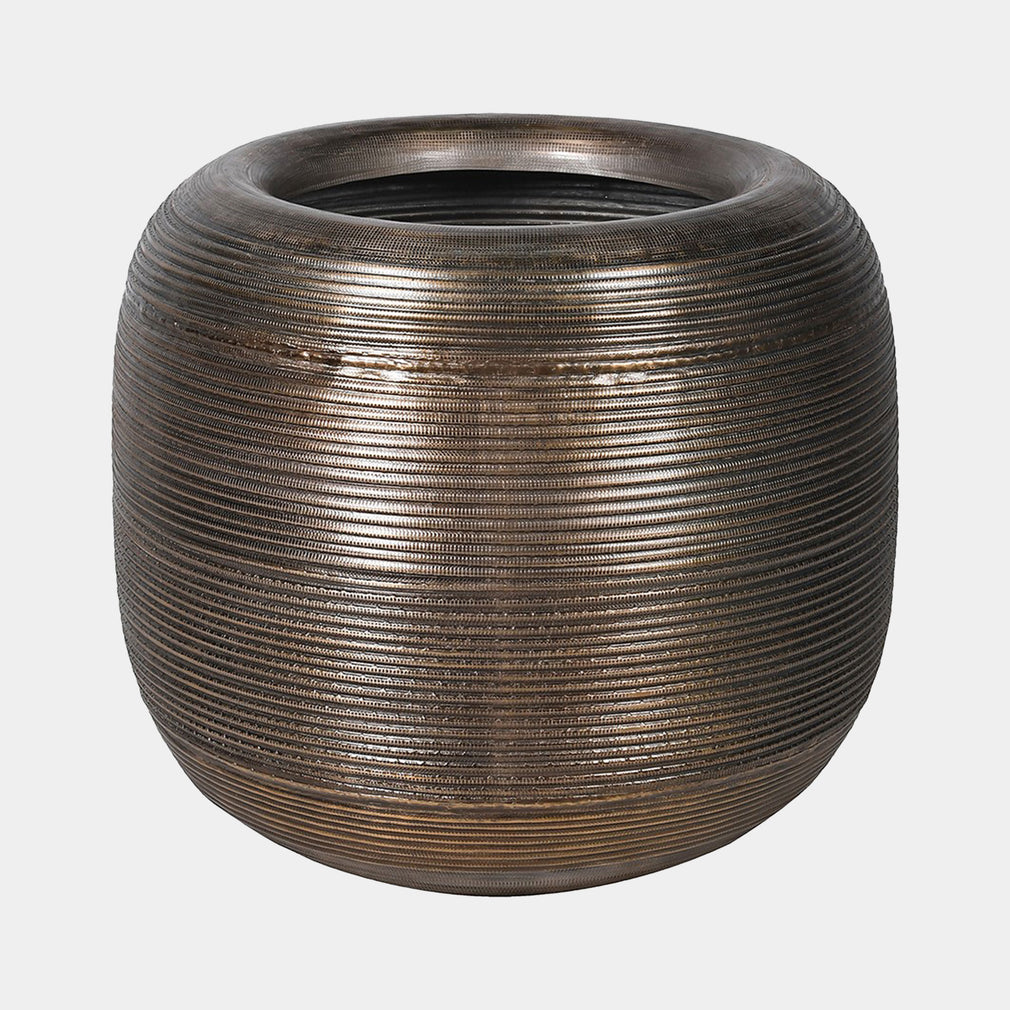 Terra - Metal Planter, Bronze