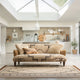 Dakota - 3 Seat Sofa, Comanche Raw Hide Leather and Cherokee Fabric