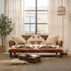 Dakota - 2 Seat Sofa, Sadler Walnut Leather and Mohican Fabric