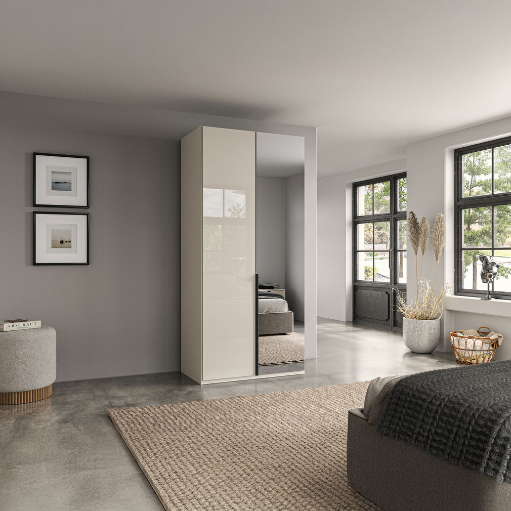 Varnell - 2 Door Glass Mirrored Wardrobe
