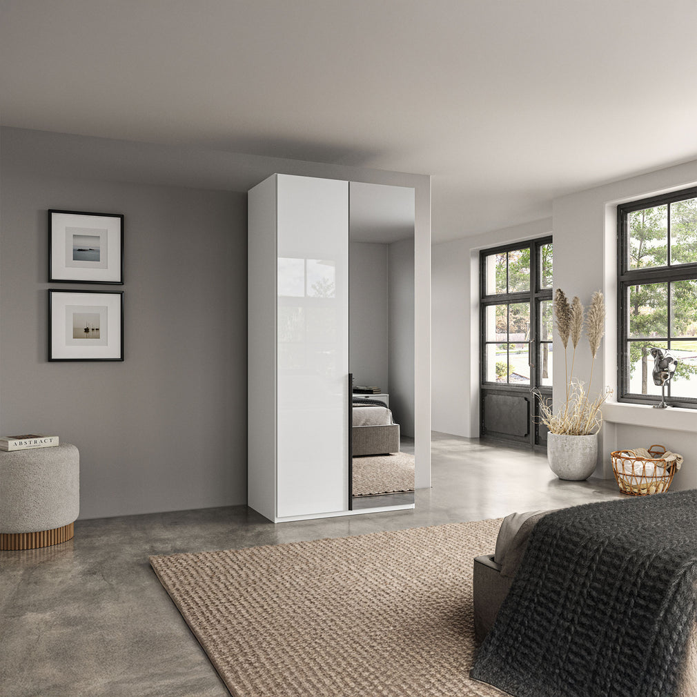 Varnell - 2 Door Glass Mirrored Wardrobe