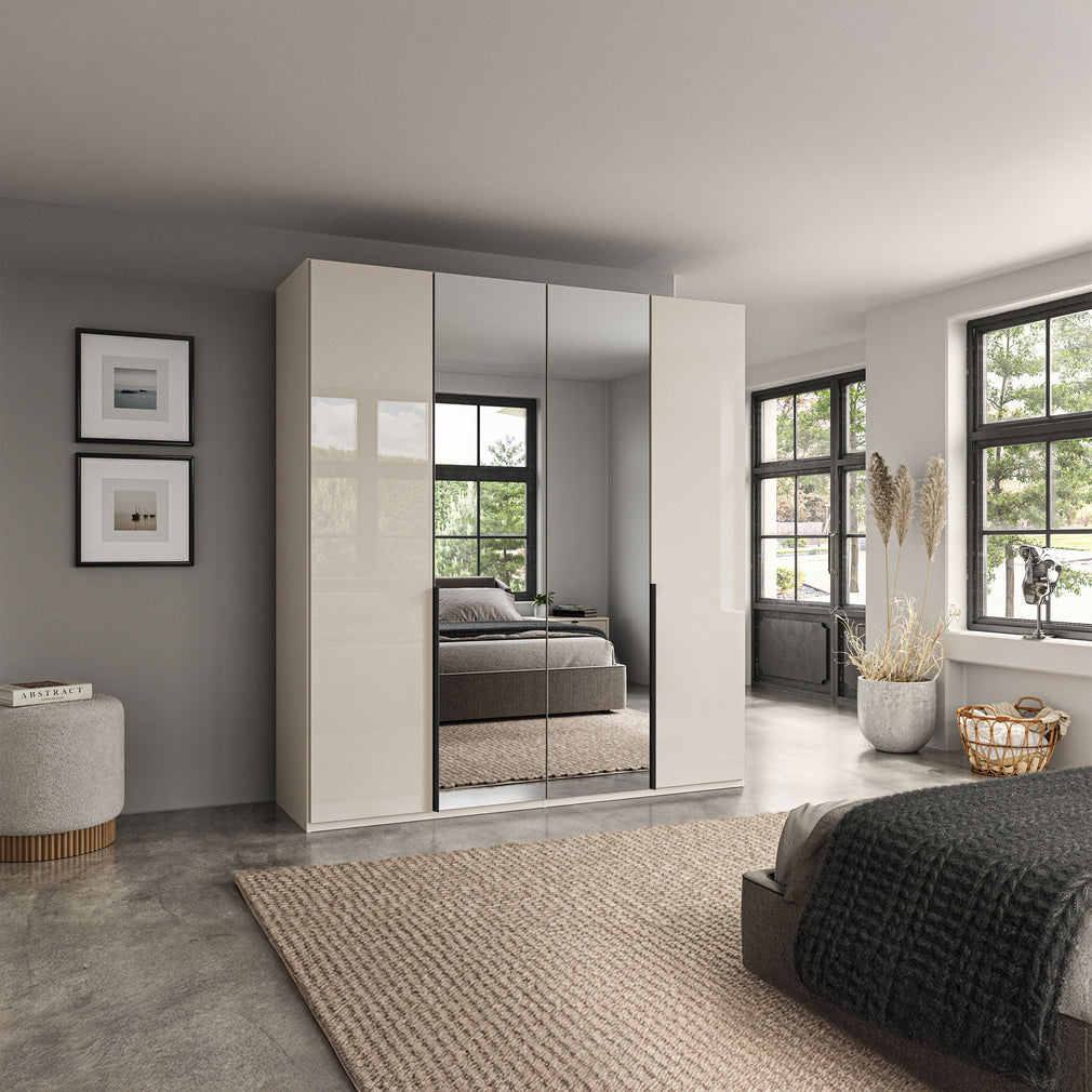Varnell - 4 Door Glass Mirrored Wardrobe