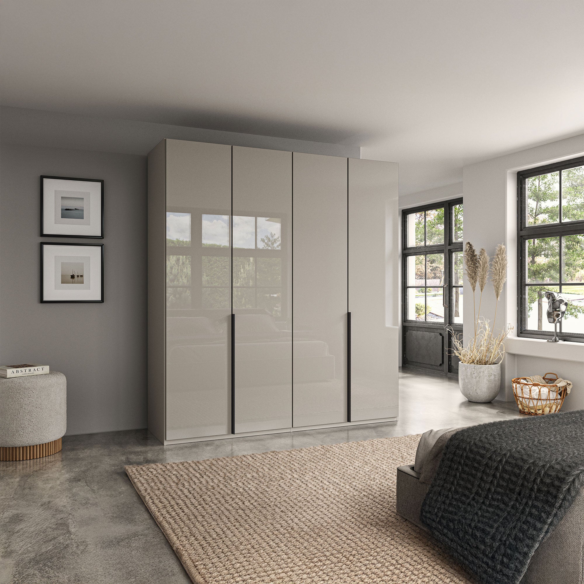 Varnell - 4 Door Glass Wardrobe
