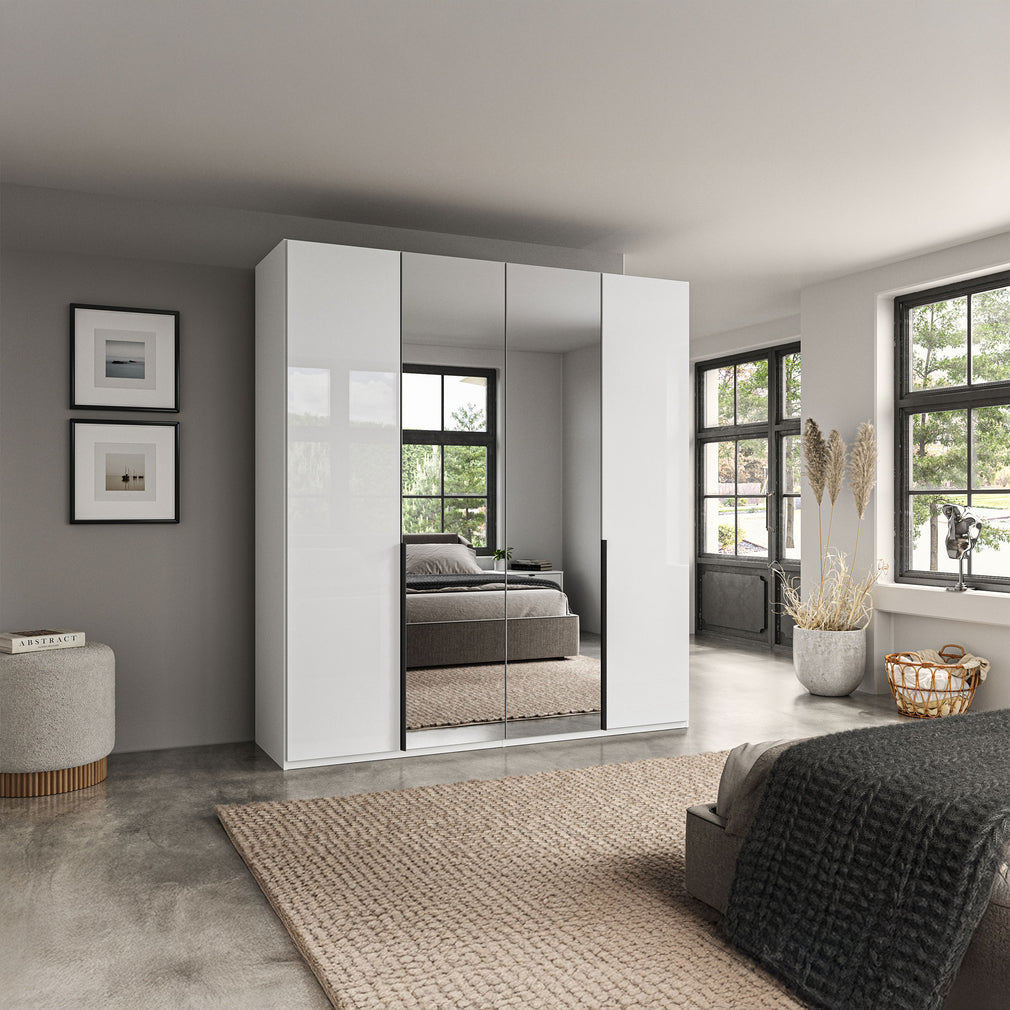 Varnell - 4 Door Glass Mirrored Wardrobe