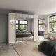 Varnell - 5 Door Glass Mirrored Wardrobe