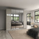 Varnell - 5 Door Glass Mirrored Wardrobe