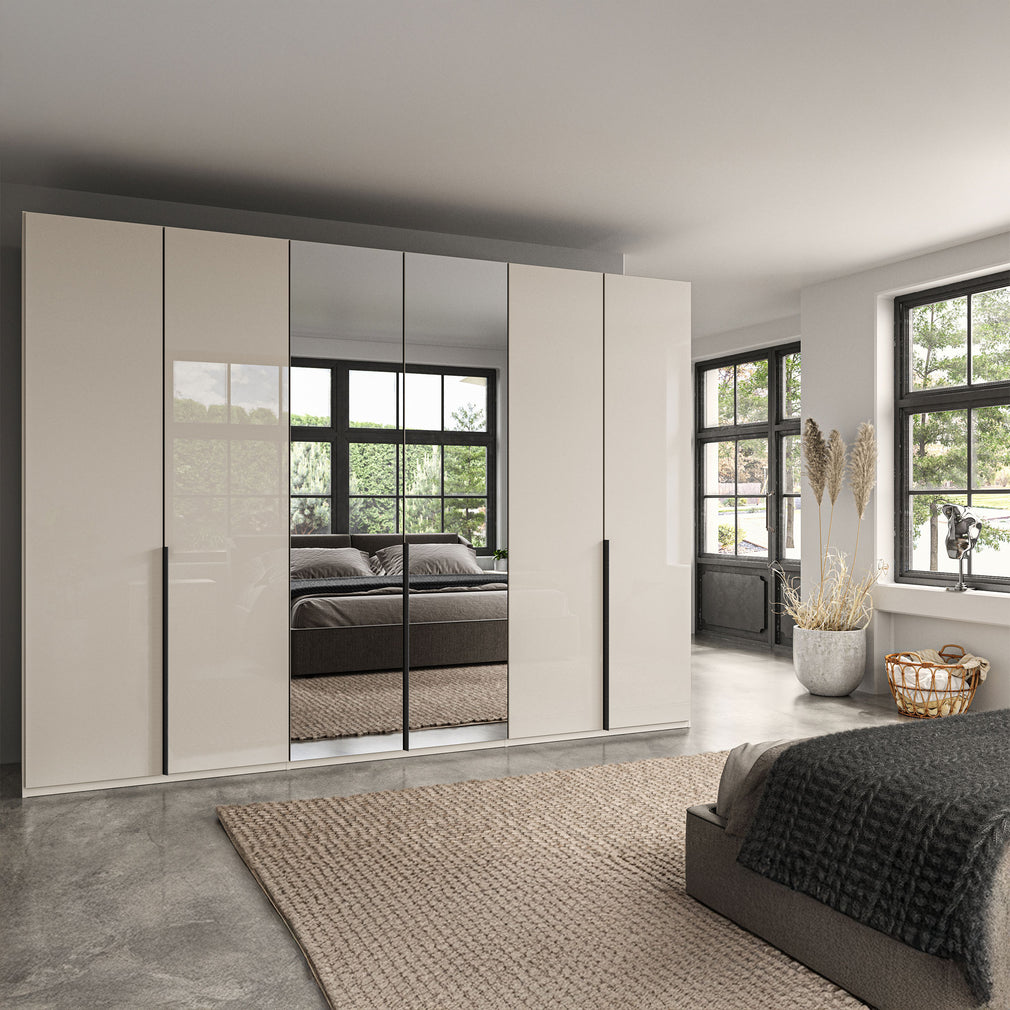 Varnell - 6 Door Mirrored Glass Wardrobe