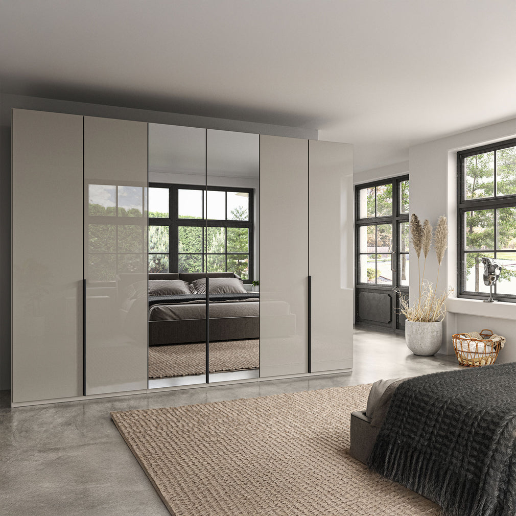 Varnell - 6 Door Mirrored Glass Wardrobe