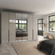 Varnell - 6 Door Mirrored Glass Wardrobe