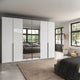 Varnell - 6 Door Mirrored Glass Wardrobe White