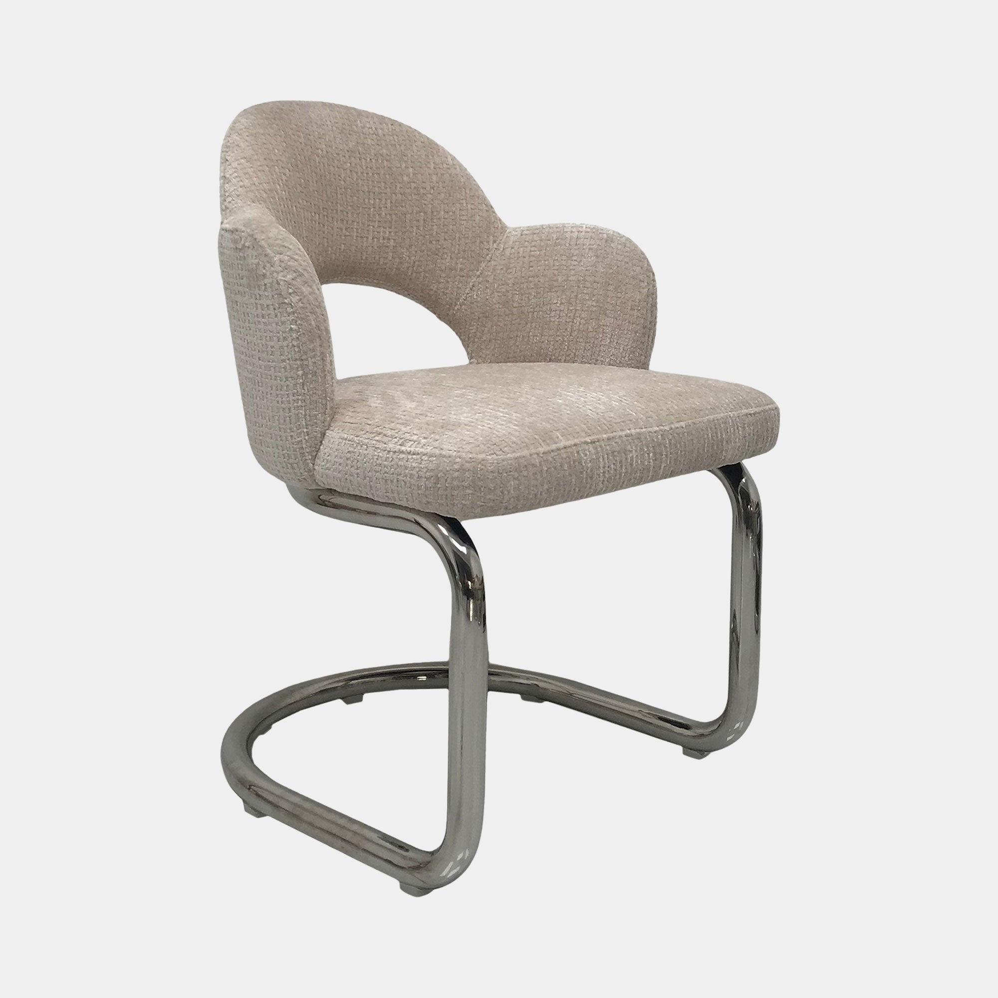 Galaxy - Cantilever Dining Armchair, Fabric Natural Fabric
