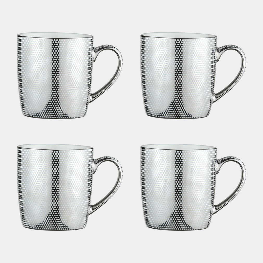 Dots Platinum - Mugs, Set of 4
