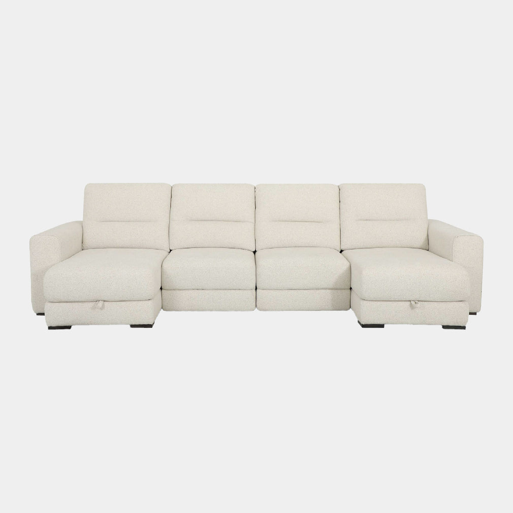 Miami - Double Chaise Sofa With Storage & 2 Extending Central Seats, Fabric