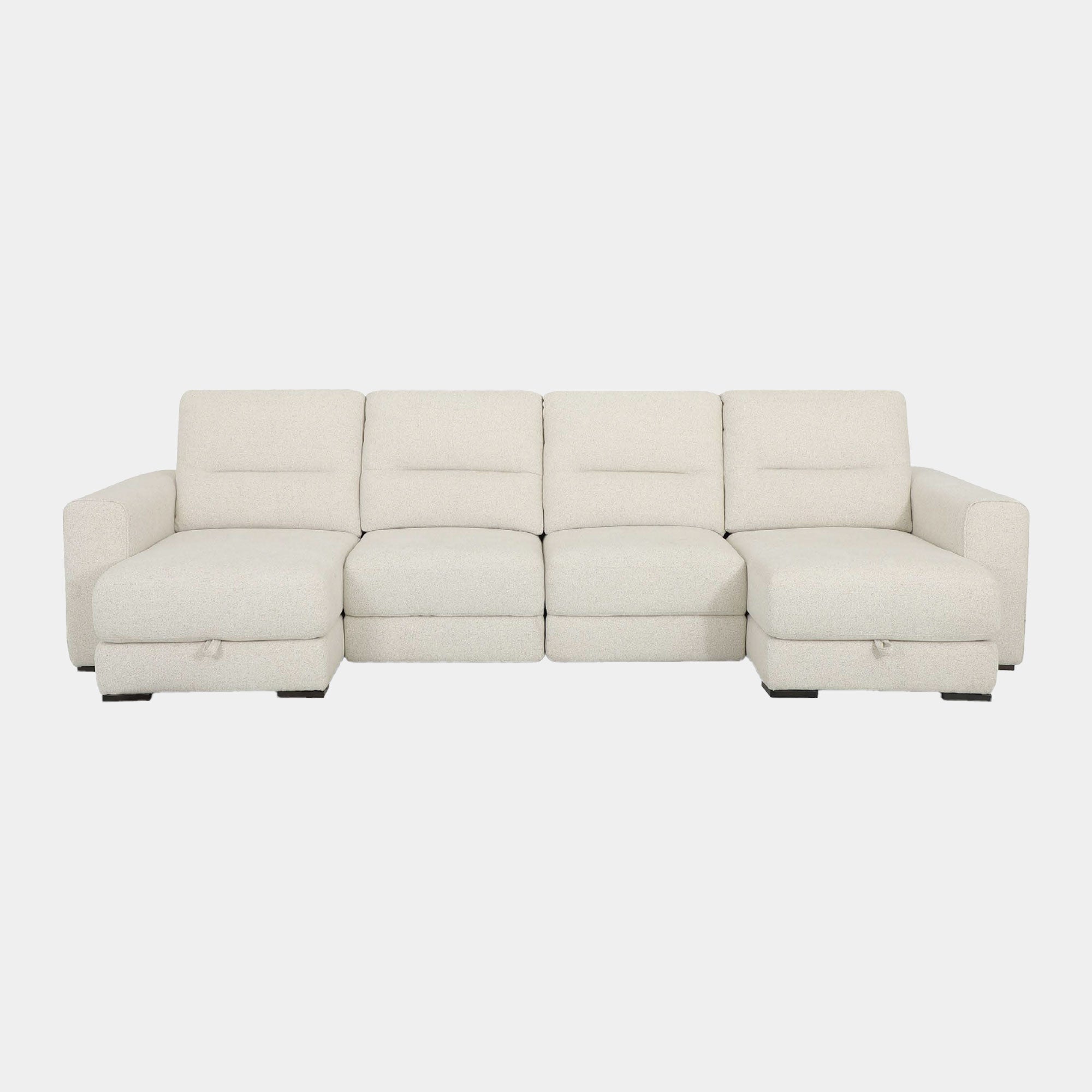 Miami - Double Chaise Sofa With Storage & 2 Extending Central Seats, Fabric