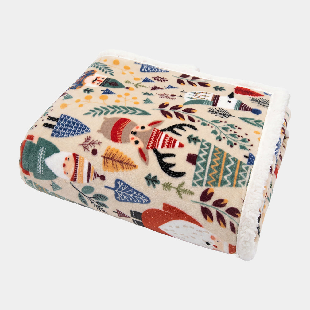 Christmas Village Cream - Throw 130x170cm