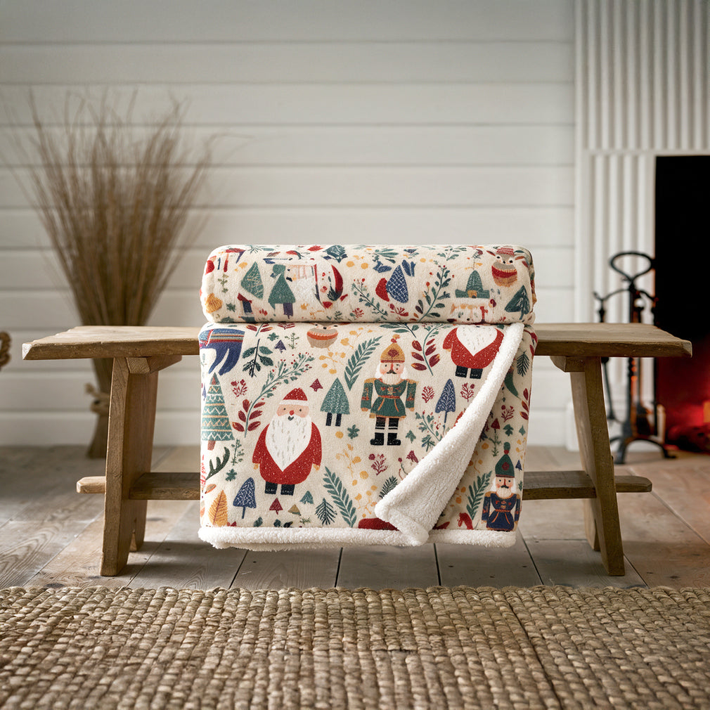 Christmas Village Cream - Throw 130x170cm