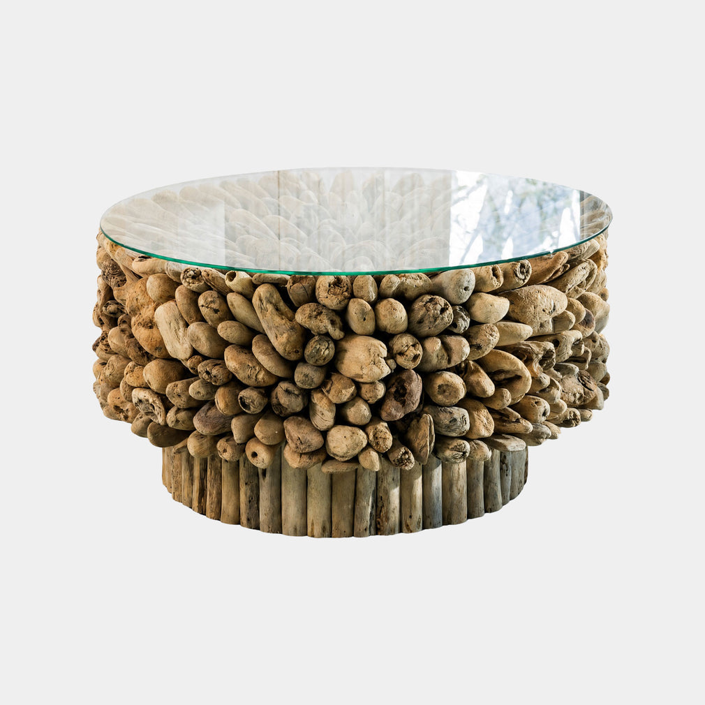 Driftwood - Glass Coffee Table