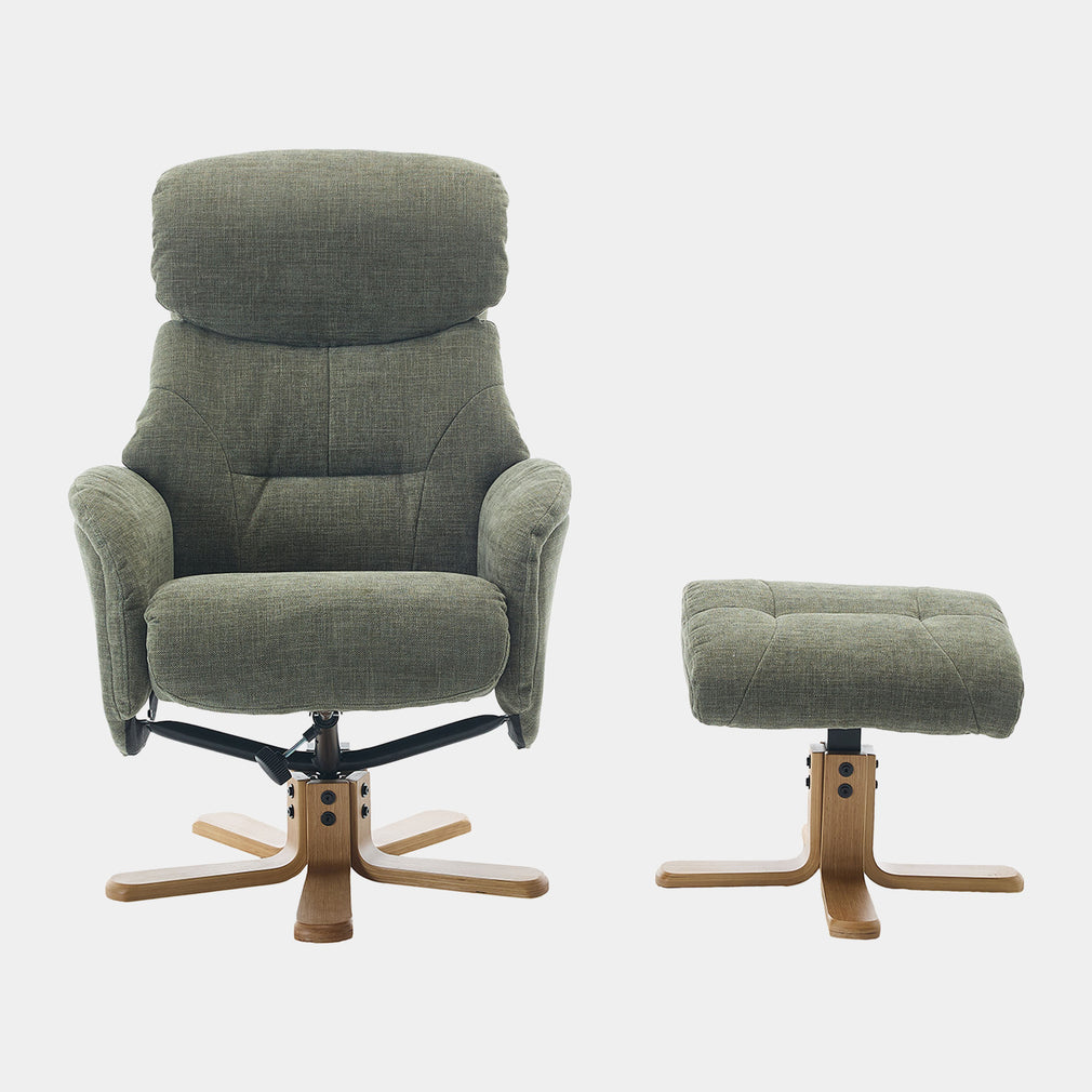 Cortina - Swivel Chair With Footstool, Fabric