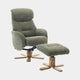 Cortina - Swivel Chair With Footstool, Fabric Kellygreen