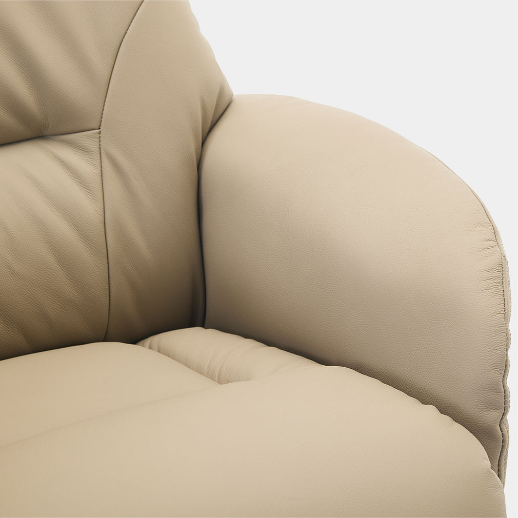 Cortina - Swivel Chair With Footstool, Leather