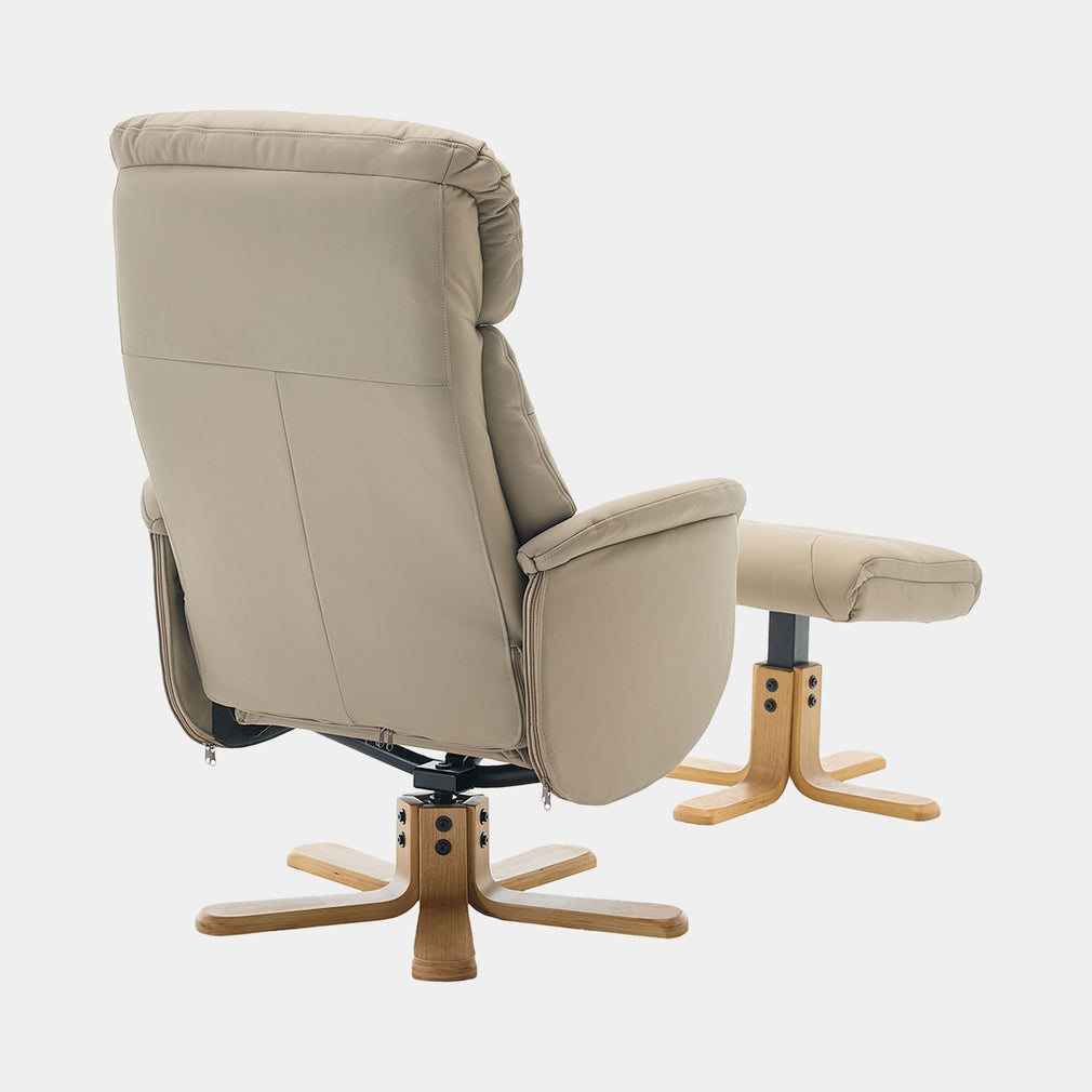 Cortina - Swivel Chair With Footstool, Leather