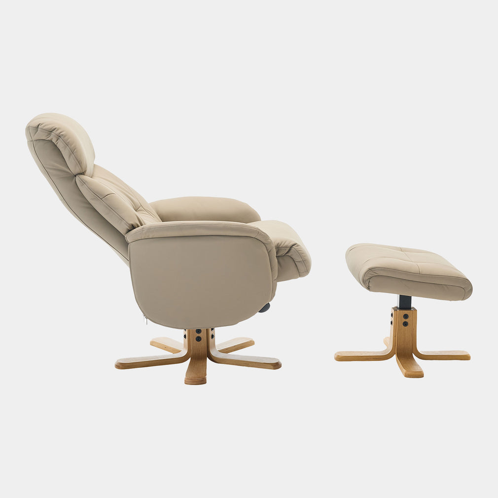 Cortina - Swivel Chair With Footstool, Leather
