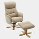 Cortina - Swivel Chair With Footstool, Leather Pebble Leather