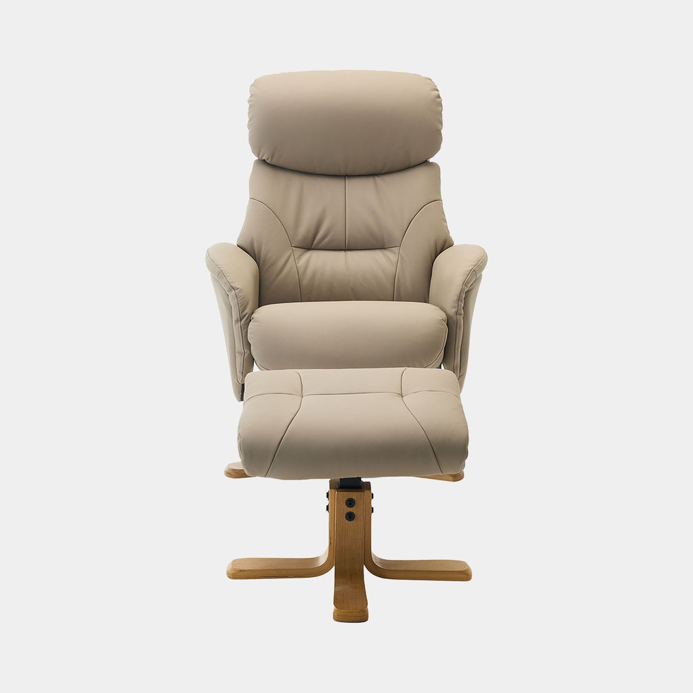 Cortina - Swivel Chair With Footstool, Leather