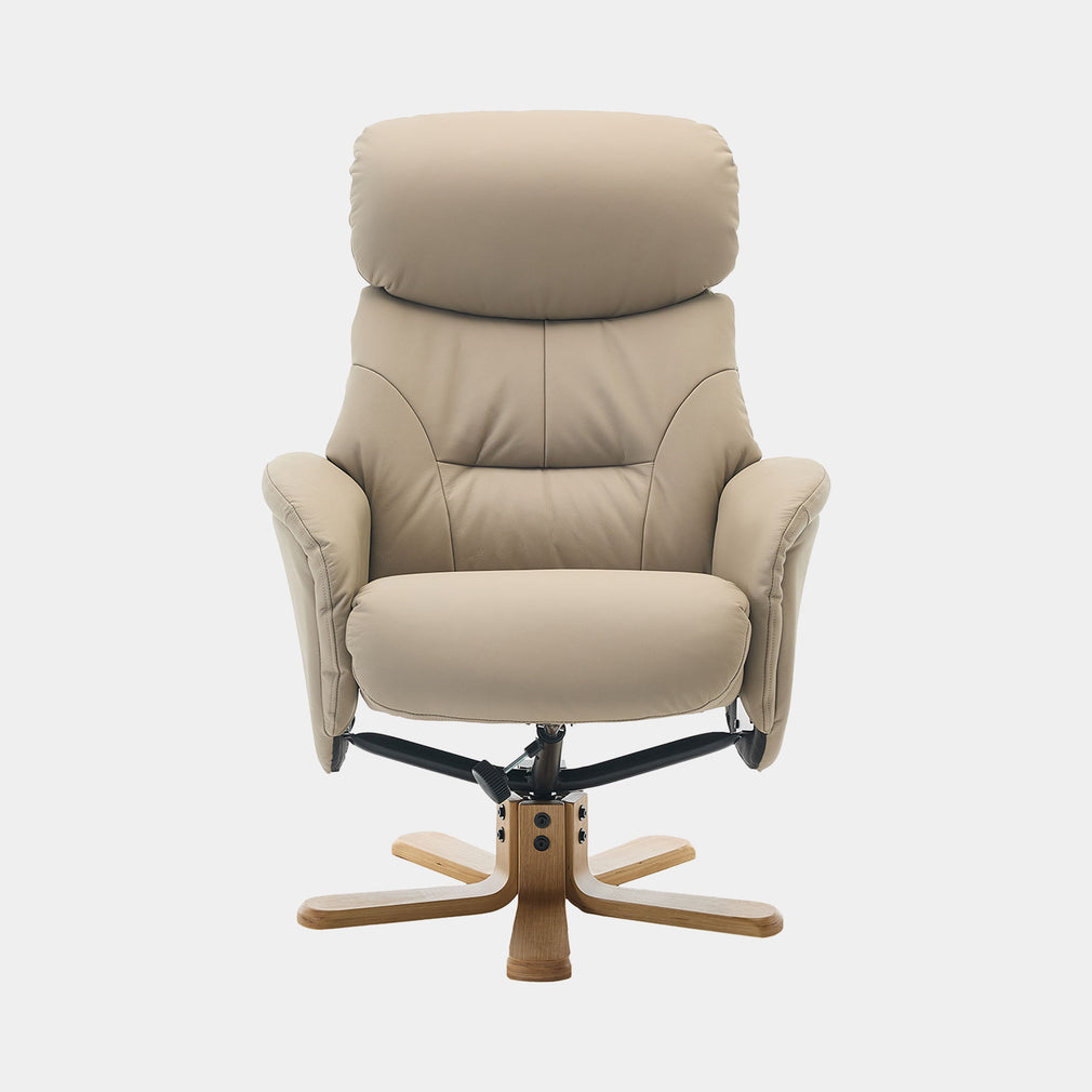 Cortina - Swivel Chair With Footstool, Leather
