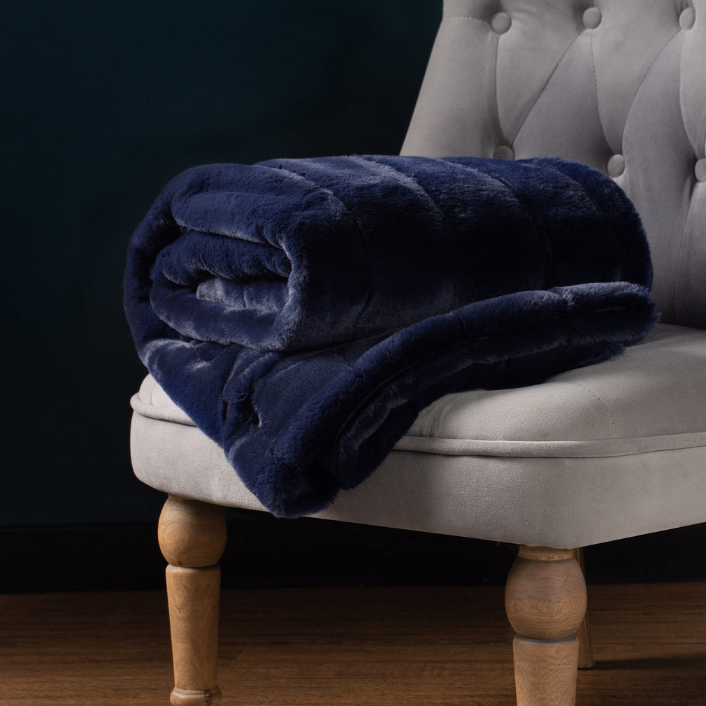 Empress Navy - Faux Fur Throw 140x200cm