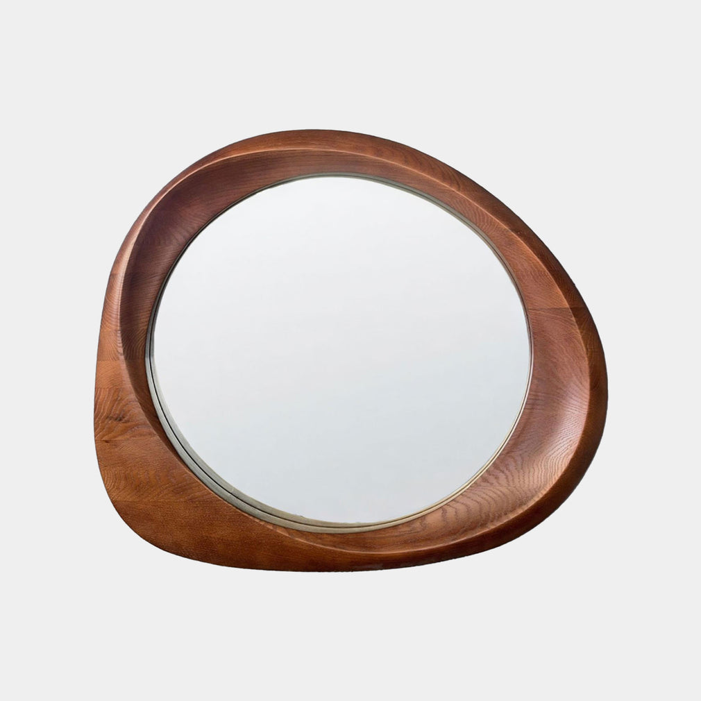 Lyndon - Round Wall Mirror, Walnut