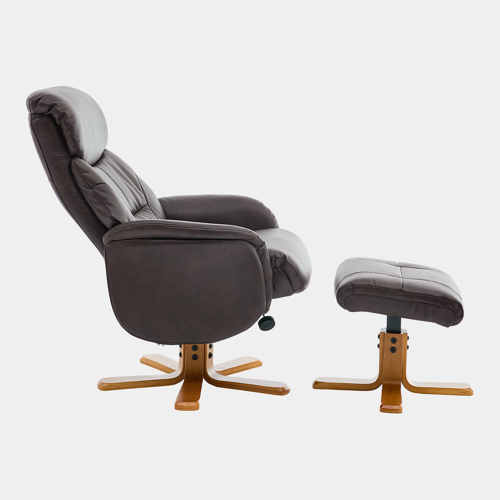 Cortina - Swivel Chair With Footstool, Leather